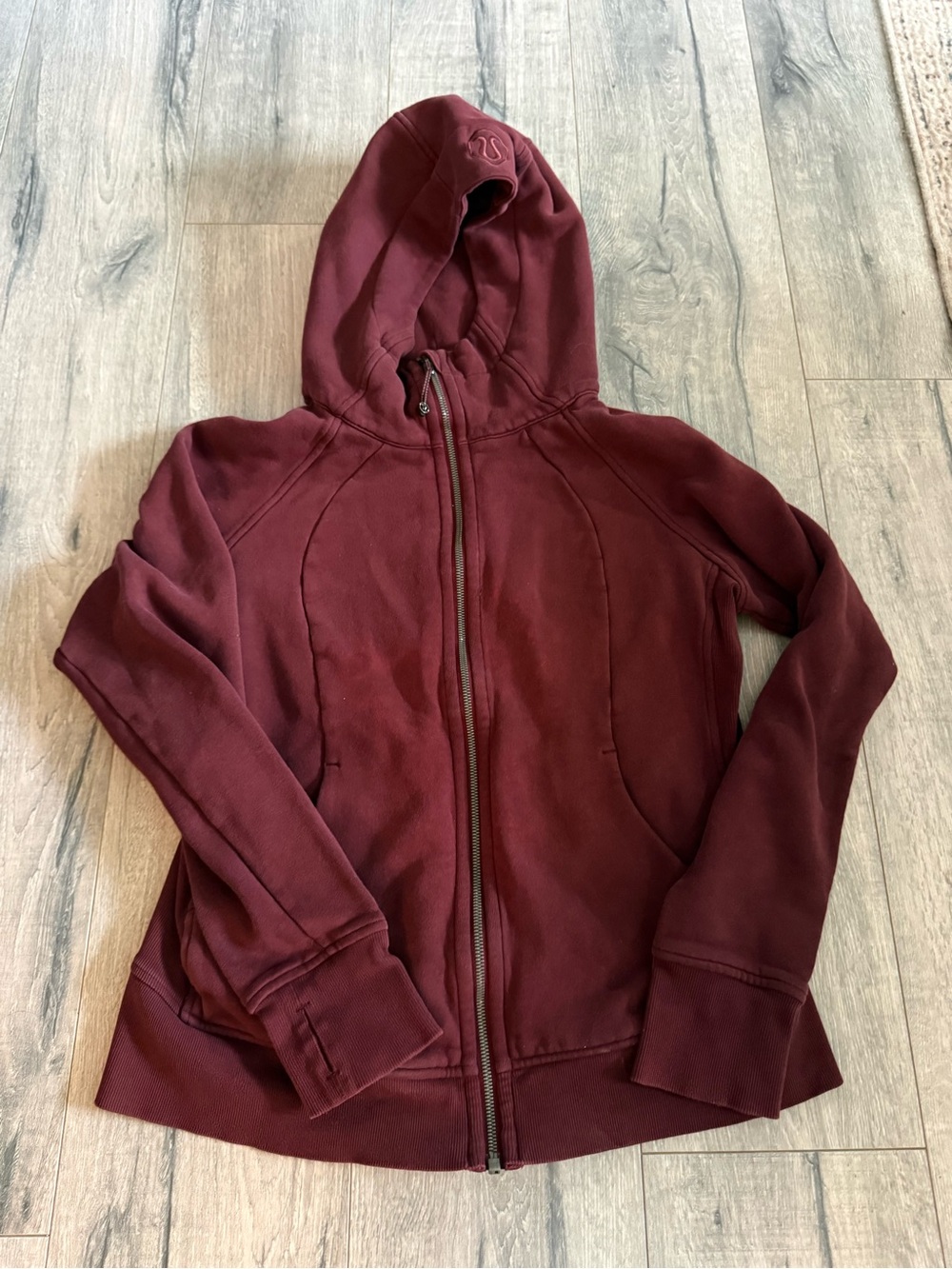 lululemon athletica Maroon Full-Zip Hooded Sweatshirt
